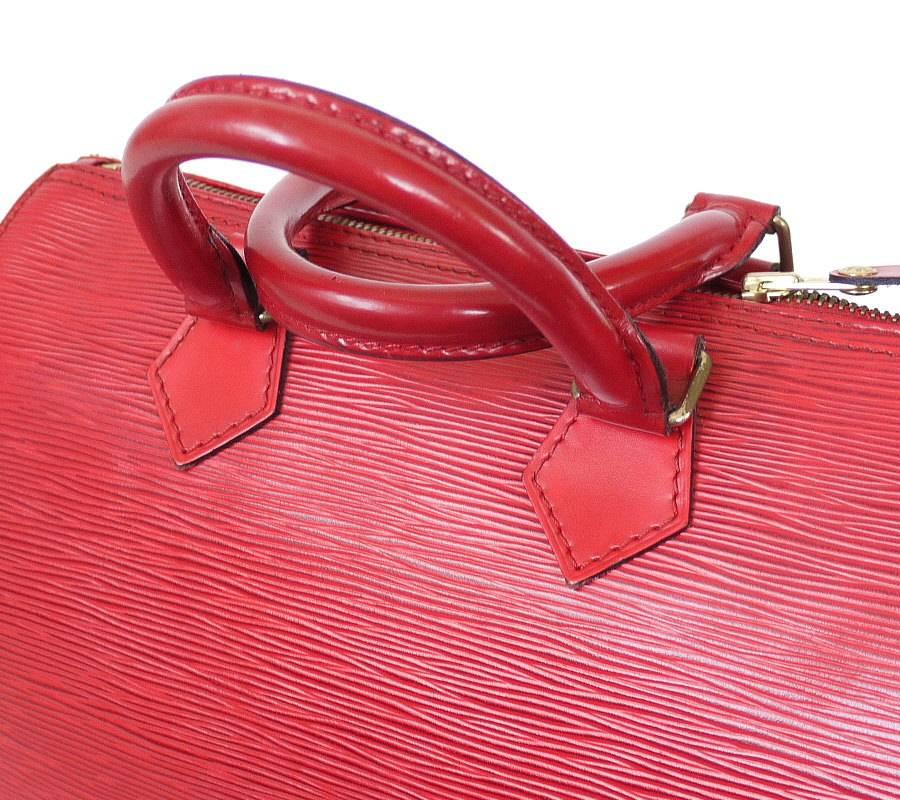Vintage Louis Vuitton Red Epi Speedy 25 City Tote Bag 4