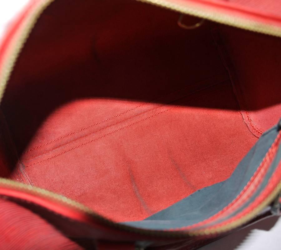 Vintage Louis Vuitton Red Epi Speedy 25 City Tote Bag 5