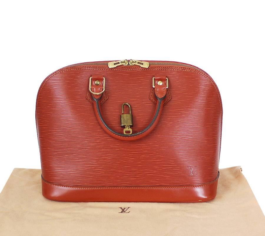 Louis Vuitton Epi Alma Handbag, Tote Brown 6