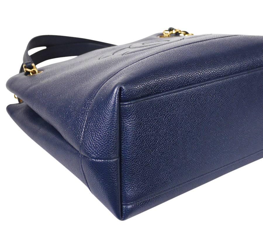 Women's Vintage Chanel Navy Blue Caviar Shoulder Bag, Tote