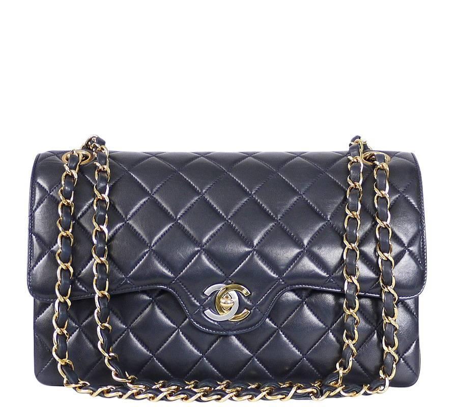 Vintage Chanel 2.55 Double Flap Classic Limited Edition Rare Navy For ...