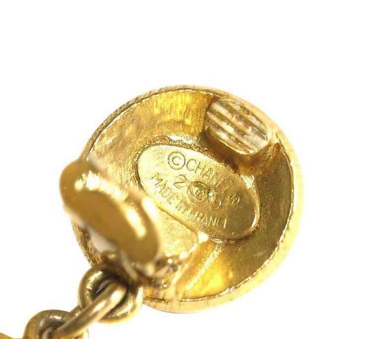 Vintage Chanel Jumbo Dangling Earrings, Gold Rare at 1stDibs | chanel ...