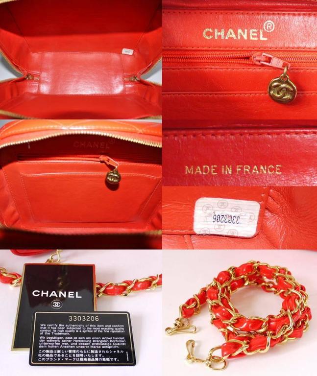Chanel Vintage Black Patent 2way Lunch Box Crossbody Bag Chanel