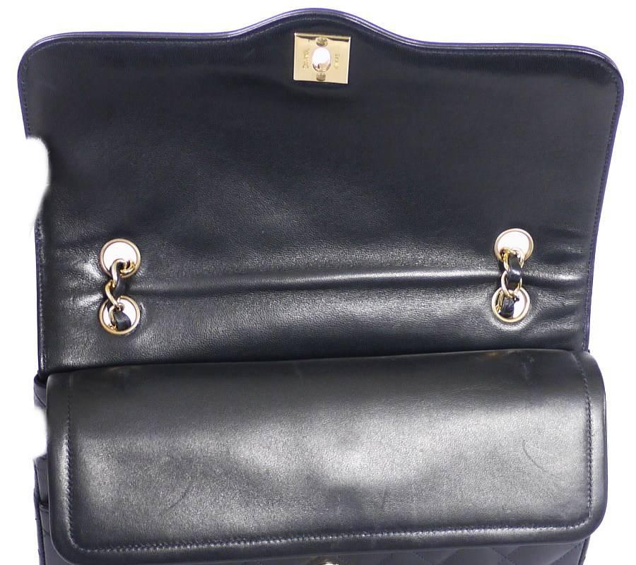 Black Vintage Chanel Paris Limited Edition 2.55 Double Flap Classic