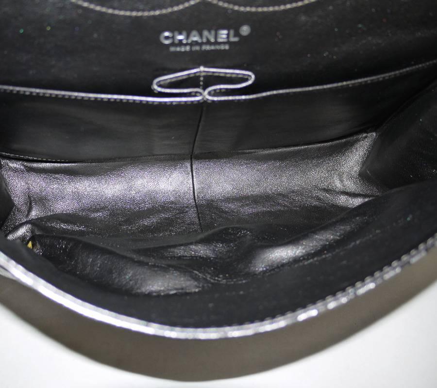 Chanel Metallic 2.55 Double Flap Jumbo Classic Shoulder Bag XL In Excellent Condition In Hiroshima City, JP