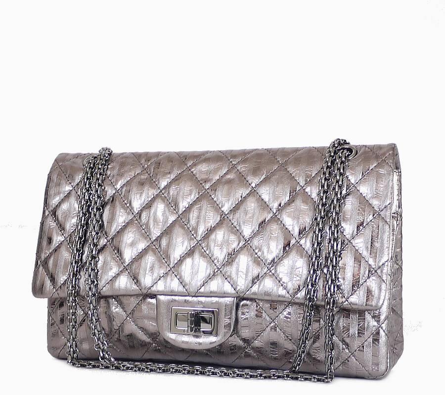 Chanel Metallic 2.55 Double Flap Jumbo Classic Shoulder Bag XL 3