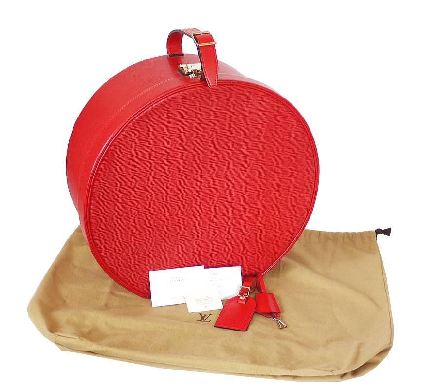 Louis Vuitton Red Epi Boite Chapeaux Hat Box 40 Rare 3