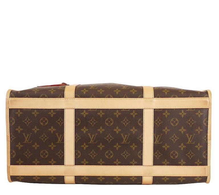Vintage Louis Vuitton Brown Coated Canvas Monogram Hard Case Zip Dog Carrier  For Sale at 1stDibs
