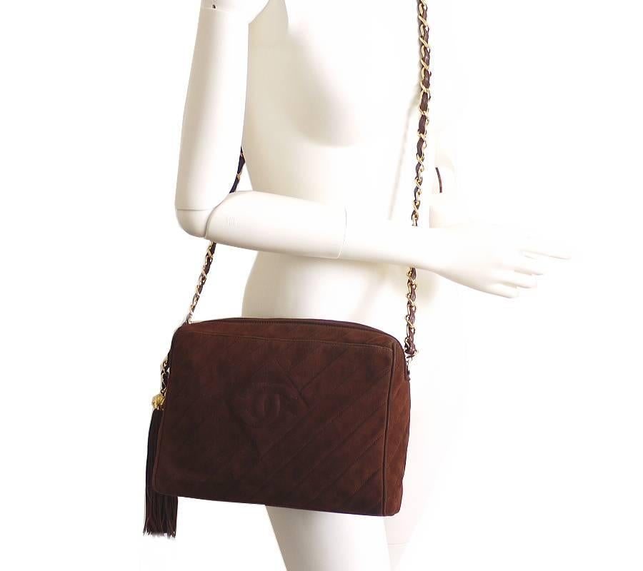 Vintage Chanel Cross Body Tassel Shoulder Bag For Sale 5