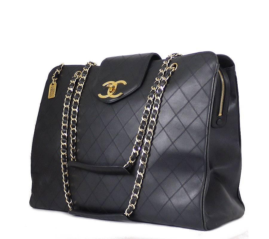 Chanel Lambskin Overnighter Weekender Shoulder Bag Vintage XL 4