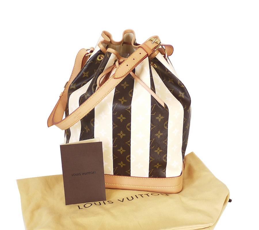   Rare Louis Vuitton Monogram Rayures Noe Bucket Tote Shoulder Bag 2