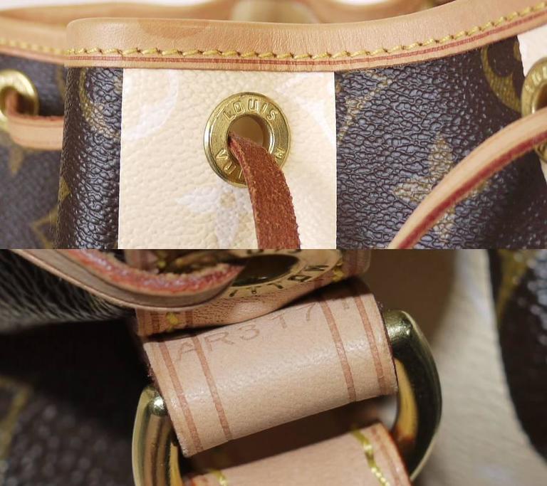Rare Louis Vuitton Monogram Rayures Noe Bucket Tote Shoulder Bag