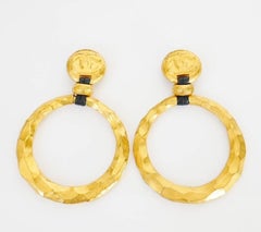 Rare Vintage Chanel Extra Large Gold Dangle Earrings