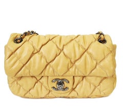 Chanel 2.55 Bubble Quilted Classic Chain Shoulder Bag Beige
