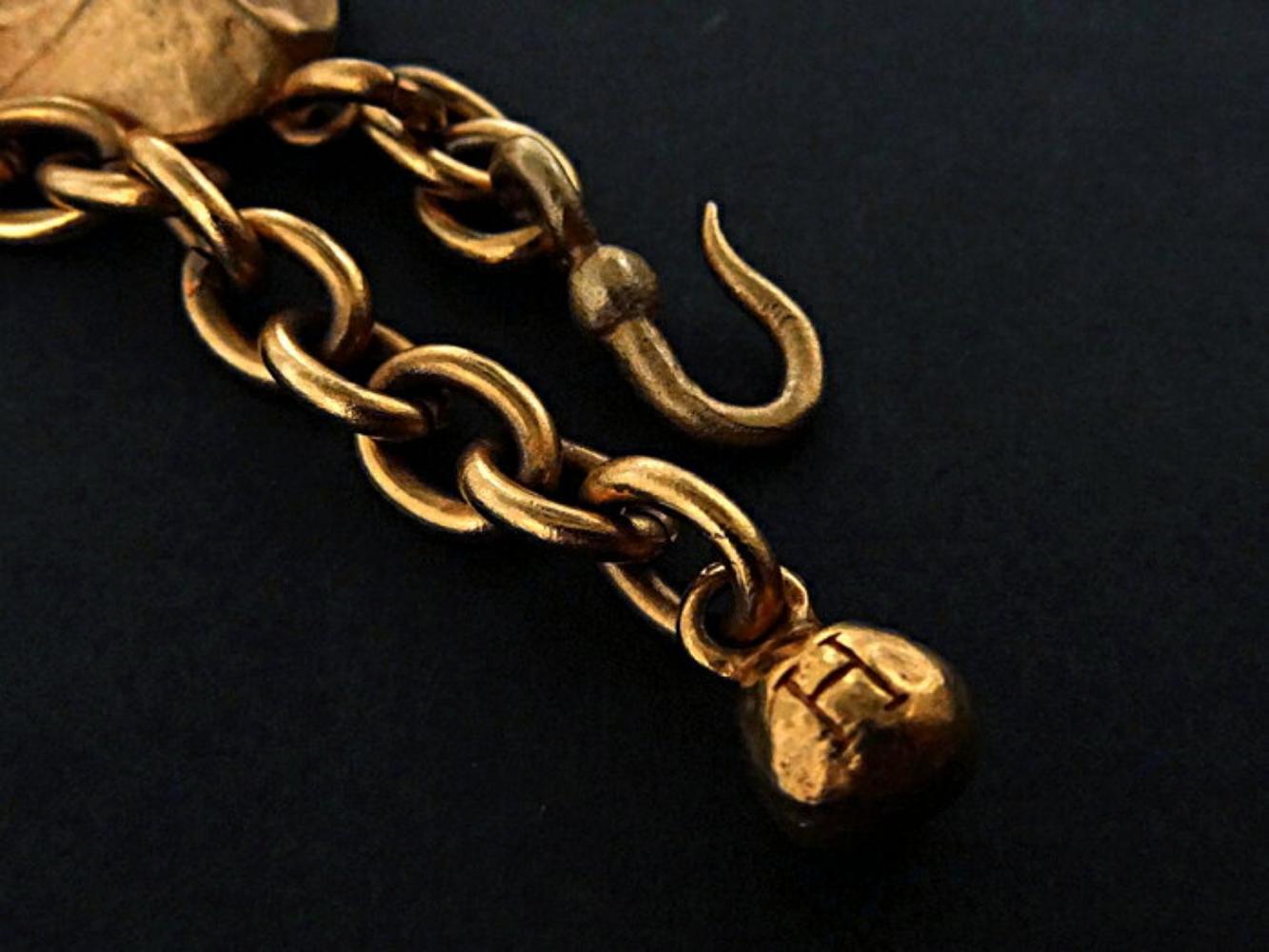 Hermes Vintage Gold Plated Necklace Choker 1970s For Sale 1