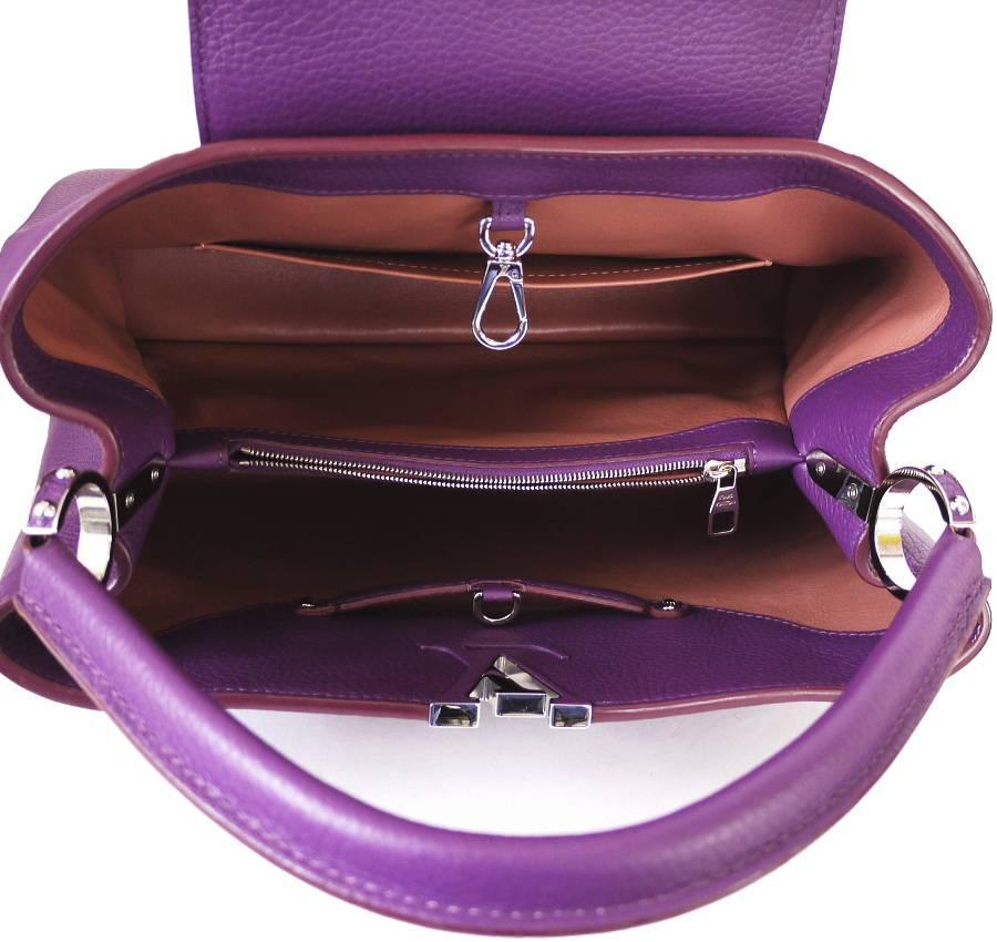 Women's Louis Vuitton Capucines MM Handbag Tote Violet