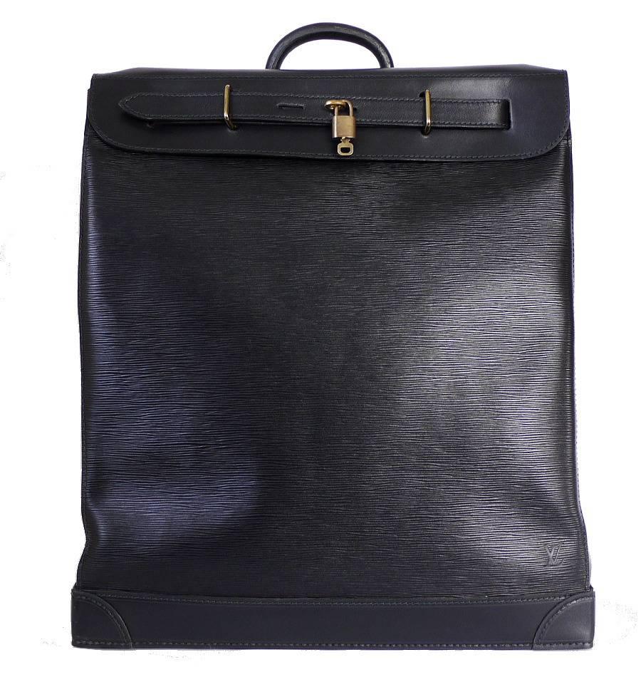Louis Vuitton Black Epi Steamer 45 Travel Bag 1990s 6
