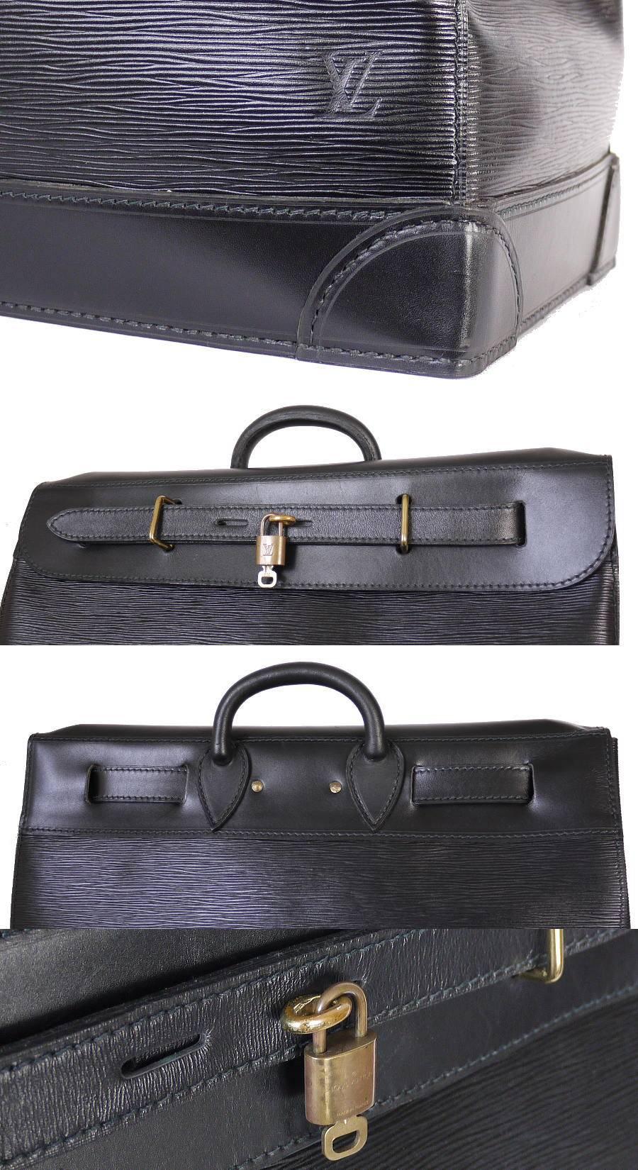Louis Vuitton Black Epi Steamer 45 Travel Bag 1990s 5