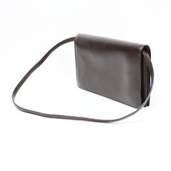 Hermes Brown Box Calf Annie 2way Shoulder Clutch Bag 1970s