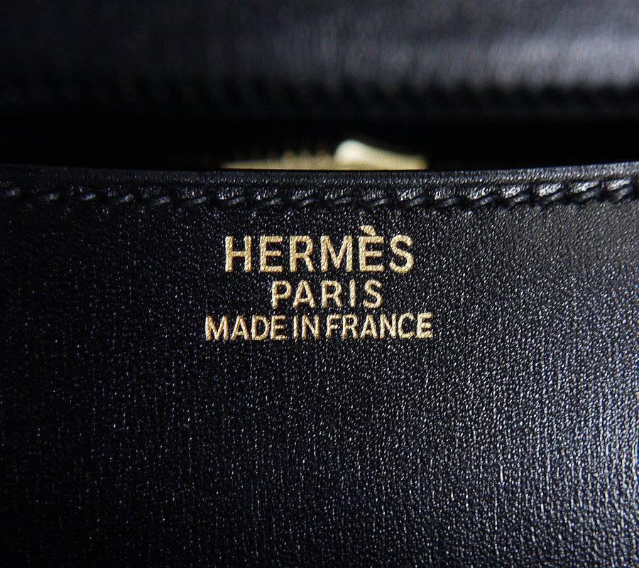 Hermes Black Box Calf Constance 23 Flap Bag 2