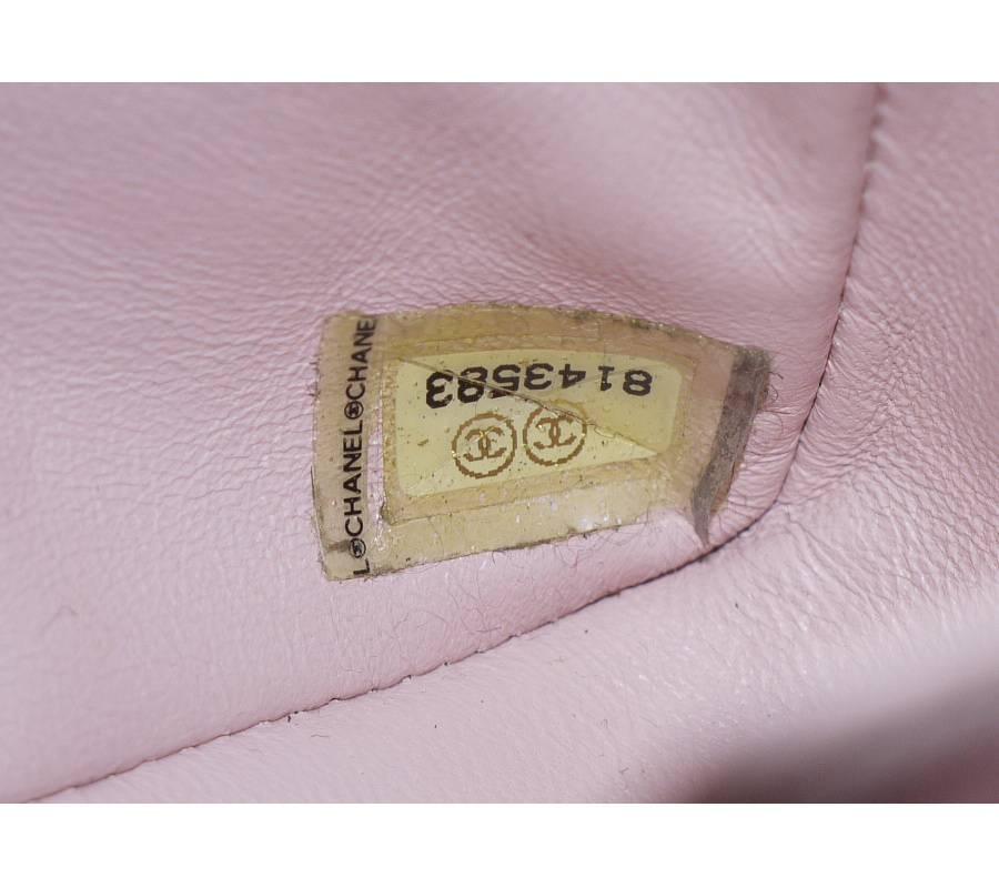 Chanel Pink Tweed 2way Wristlet Clutch Shoulder Bag 2