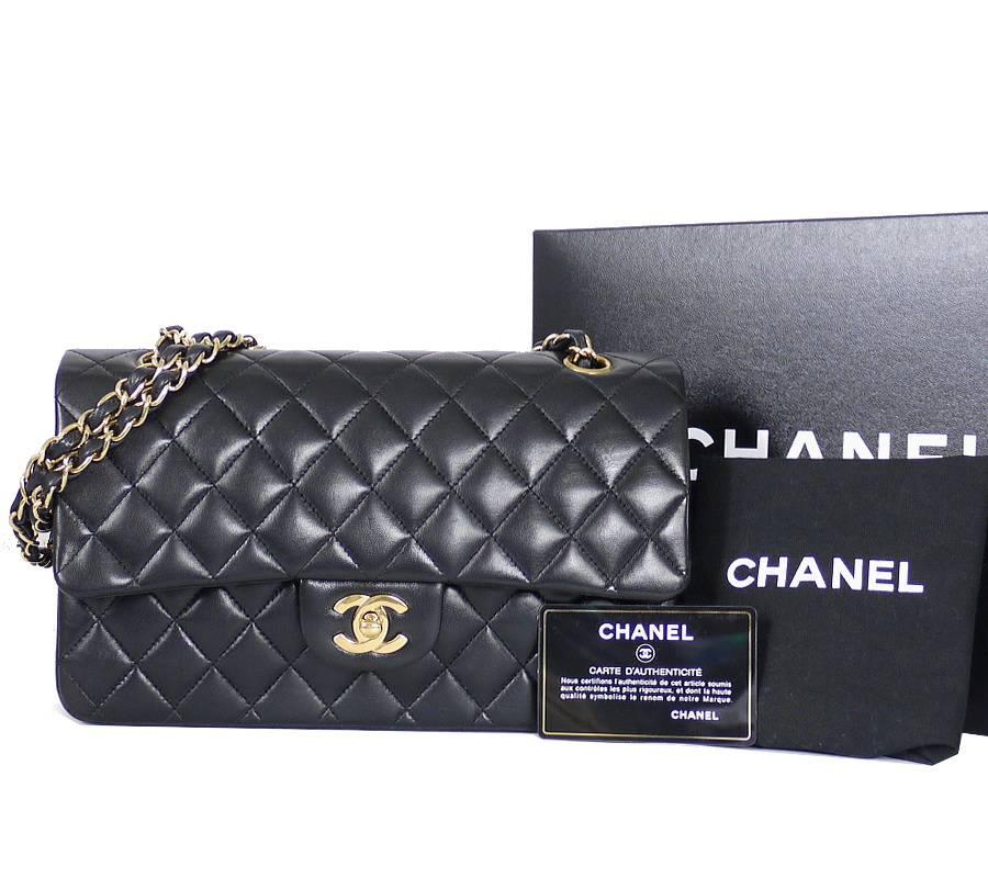 Chanel Black Lamb Skin 2.55 Double Flap Classic 25cm 6