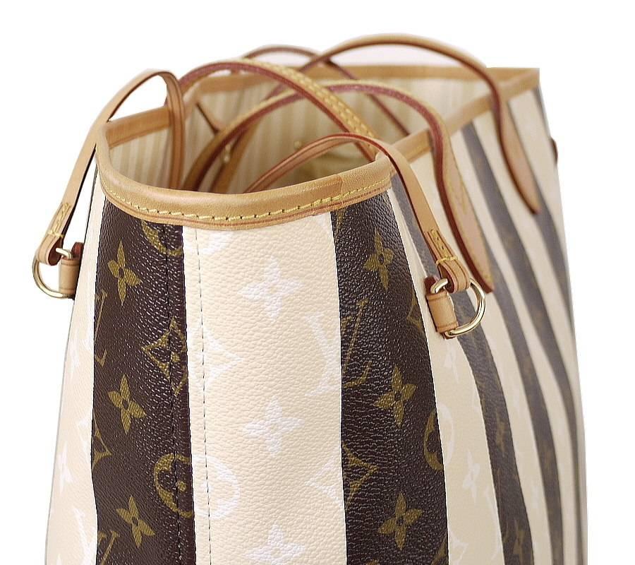 Beige Louis Vuitton Monogram Neverfull Rayures GM Limited Edition