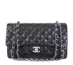 2.55 Double Flap Classic Medium Silver Hardware Shoulder Bag