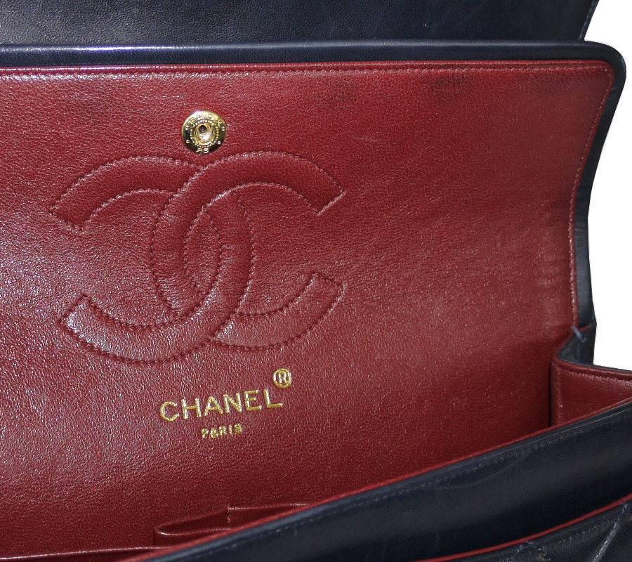 Vintage Chanel 2.55 Double Flap Classic Limited Edition Rare Navy  1