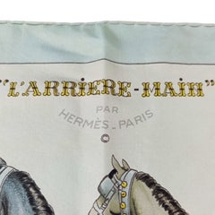 Rare Hermès L'Arrière-Main 90 Silk Carré Scarf by Philippe Ledoux 1969