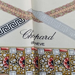Foulard en soie Chopard LUC rare, modèle « Carré 90 », vert, vintage, édition limitée n° 94/200
