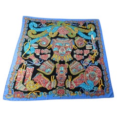 Vintage Hermès “Sous l’Égide de Mars” by P.Marie Rare 140 cm Cashmere Silk Shawl