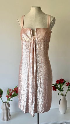 Valentino Spring Summer 2008 blush pink fully sequined midi dress