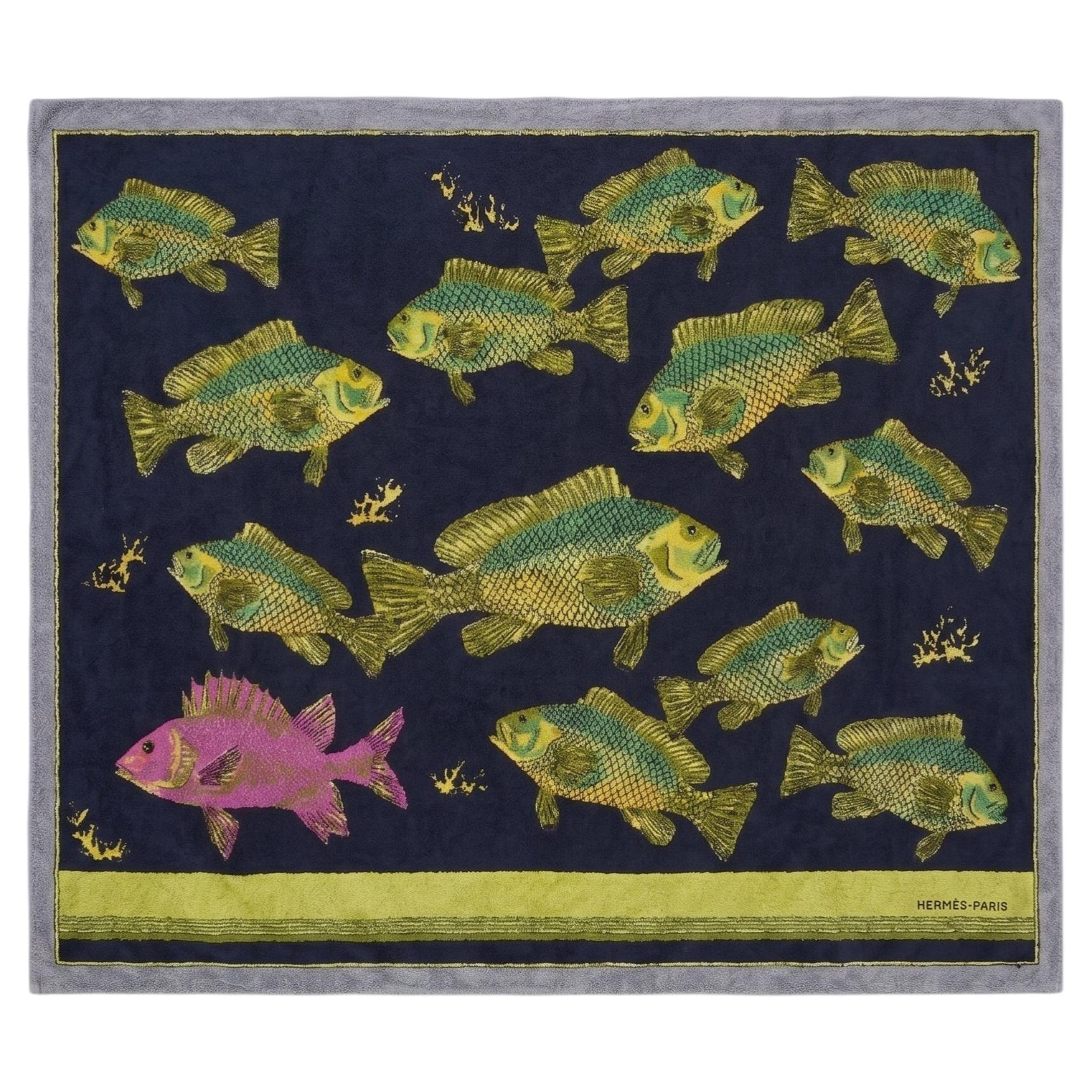 Hermès Double XL Bali Fishes Terry Beach Towel For Sale