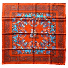 Foulard Hermès 90 en Soie Early America Neuf