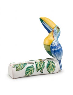 Lot de 3 Porte-couteaux Hermès Toucans en Faïence de Moustiers