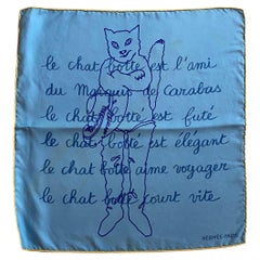 Hermès "Le Chat Botté" Gavroche Silk Scarf