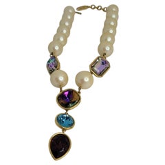 Vintage Yves Saint Laurent Runway Statement Drop Necklace