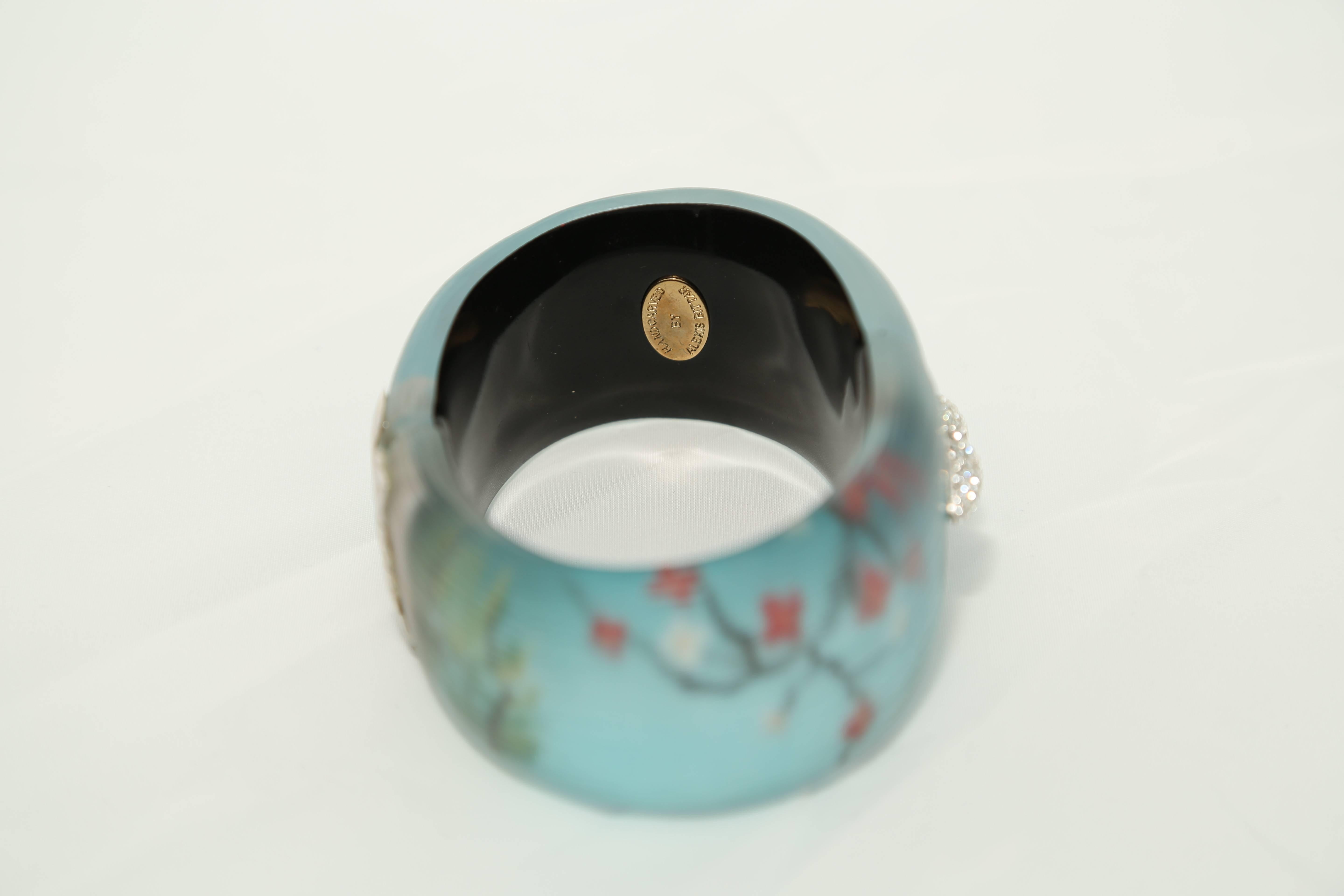 Alexis Bittar Lucite floral cuff In Excellent Condition In London, GB