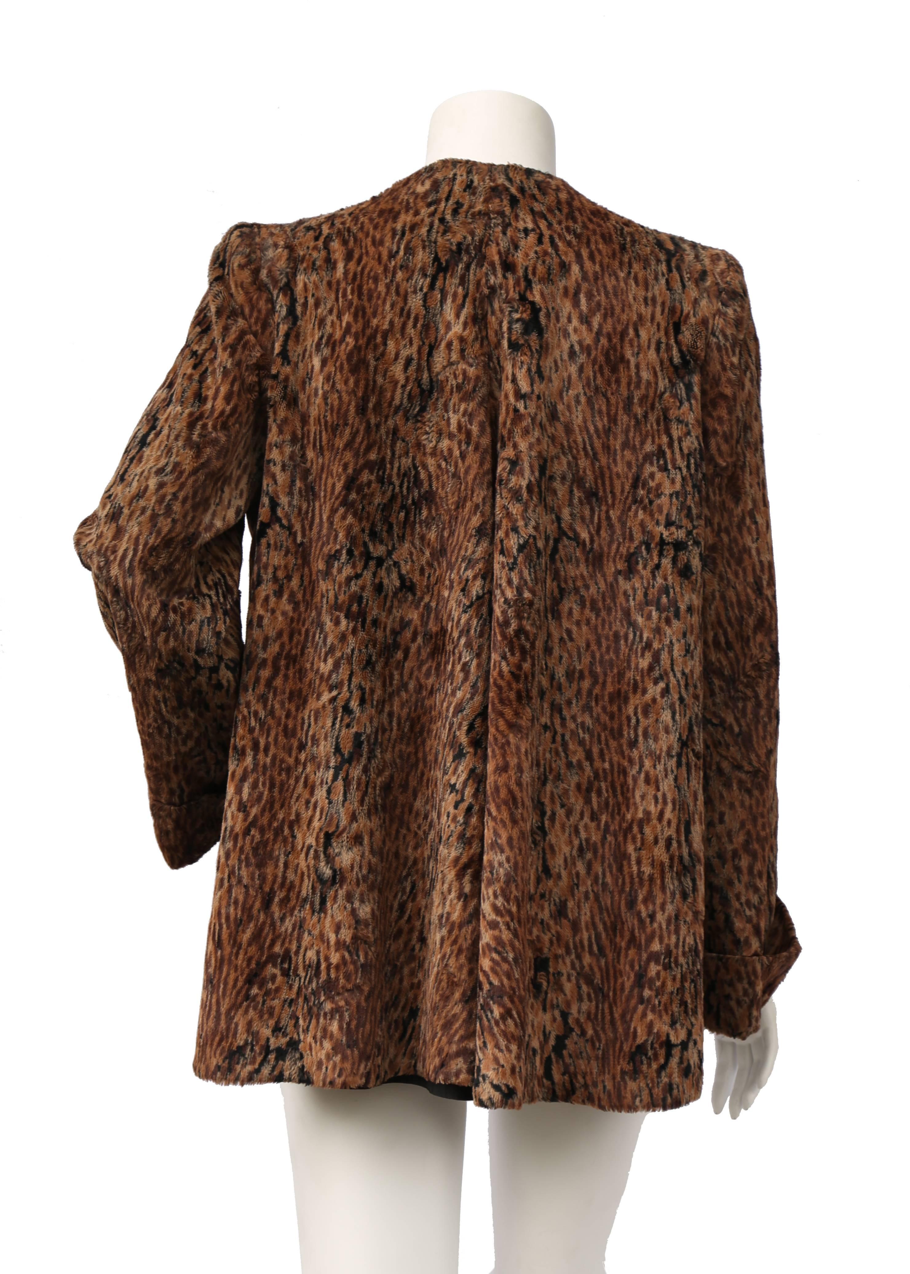 Brown Biba leopard velvet jacket   