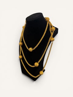 Collier Chanel Vintage Doré Long 1995