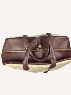 Sac Hermès Victoria 40 toile et cuir