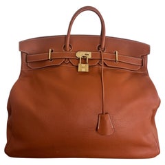 Sac Hermès HAC 50 Taurillon Brique Finitions Gold