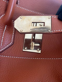 Sac Hermès HAC 50 Taurillon Brique Finitions Gold