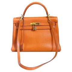 Sac Hermès Kelly 32 Orange 2005