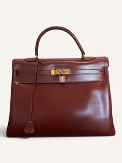 Sac Hermès Kelly 35 Box Rouge H 1981