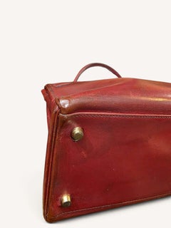 Sac Hermès Kelly 35 Box Rouge H Gold 1993