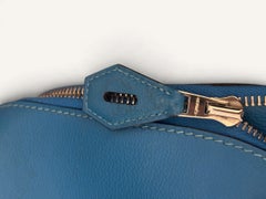 Sac Hermès Bolide 45 Toile & Cuir Bleu 2019