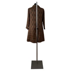 Pierre Cardin 1966 Space Age Brocade Coat Chocolate Bronze S