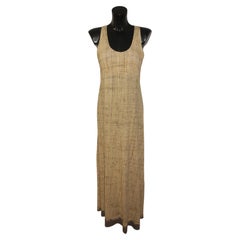 Roberto Cavalli Frühjahr/Sommer 1997 – Maxikleid aus Stretchstrick, Farbe „Gold Sand“, italienische Größe L